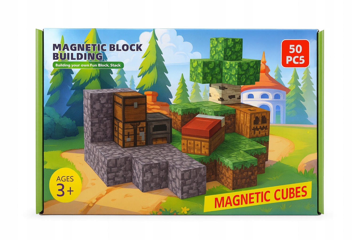 Klocki magnetyczne 50 elementów